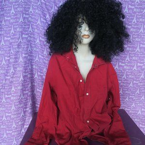 Tommy Hilfiger Men's collared button up button down dress shirt in red 16-1/2